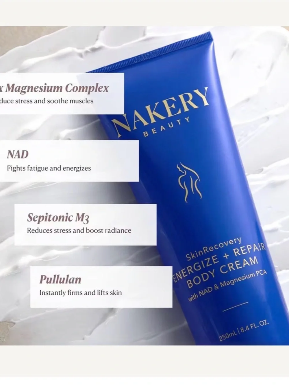 Nakery Beauty SkinRecovery Energize + Repair Body Cream 250 ml